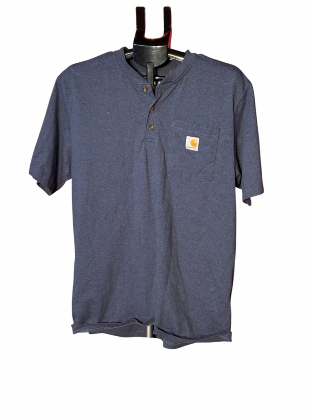 Carhartt Men's Dark Navy Henley Pocket Short-Sleeve Tee
